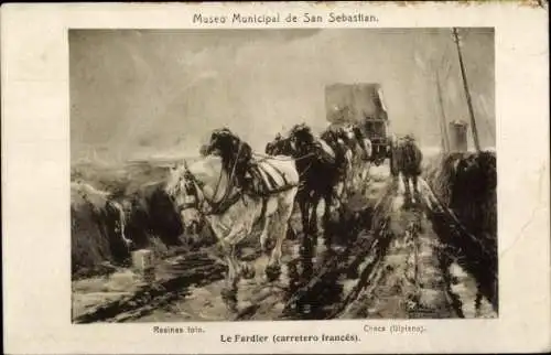 Künstler Ak Checa, Ulpiano, Le Fardier, carretero frances