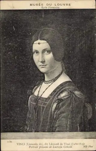Künstler Ak Da Vinci, Leonardo, Porträt von Lucrezia Crivelli