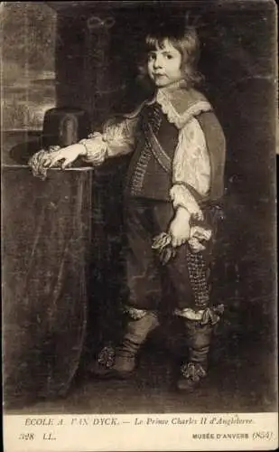 Künstler Ak School A. van Dyck, Prinz Karl II. von England