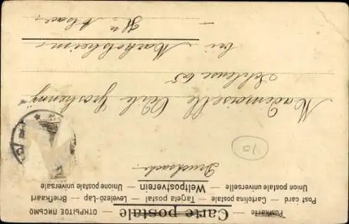 Passepartout Litho Dörchläuchting, Buch von Fritz Reuter, Herrin als Dienstmädchen