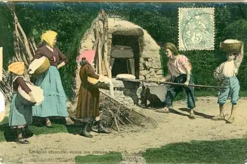 Ak Frankreich, Ofen, Kinder backen Brot