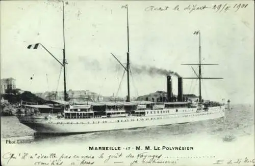 Ak Dampfer Le Polynesien, Messageries Maritimes