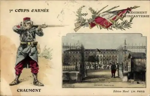 Ak Chaumont Haute Marne, Kaserne, 109. Infanterie Regiment, 7. Korps