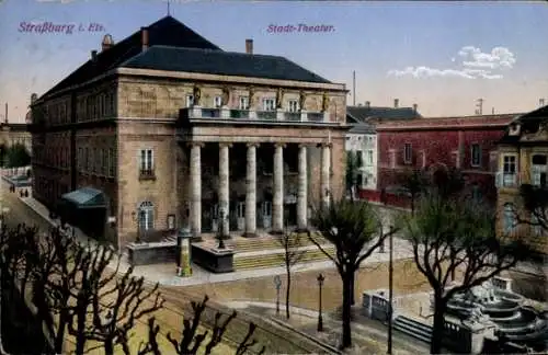 Ak Strasbourg Straßburg Elsass Bas Rhin, Stadttheater