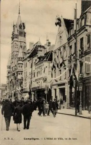 Ak Compiègne Oise, Hotel de Ville, vu de face