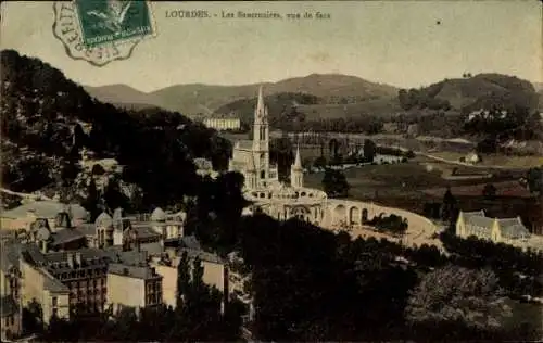 Ak Lourdes Hautes Pyrénées, Panorama, Sanktuarium