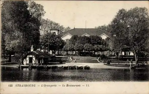 Ak Straßburg Elsass Bas Rhin, Orangerie, Restaurant