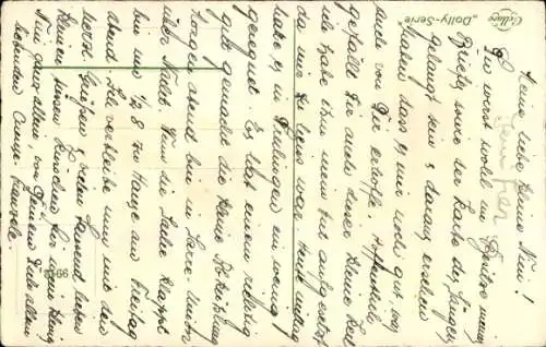 Ak Vermenschlichter Hund mit Hut, Dolly Serie