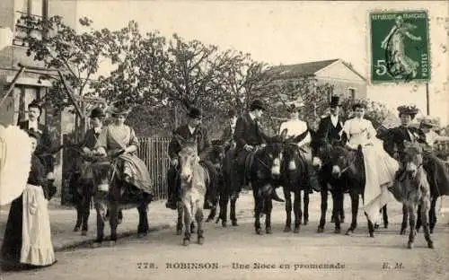 Ak Robinson Hauts de Seine, Eine Hochzeit, ein Spaziergang