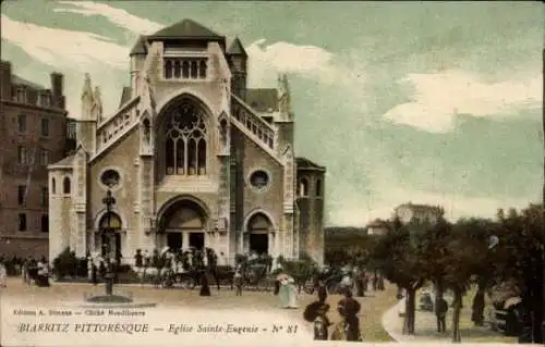 Ak Biarritz Pyrénées Atlantiques, Kirche Sainte Eugenie