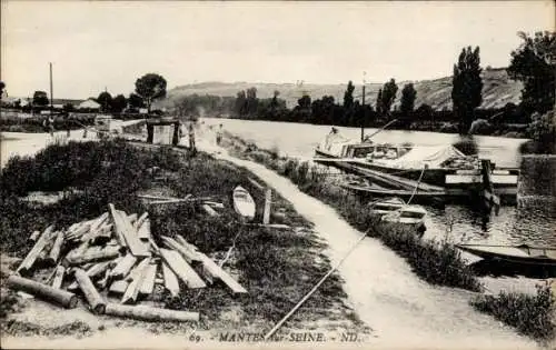 Ak Mantes sur Seine Yvelines, Teilansicht