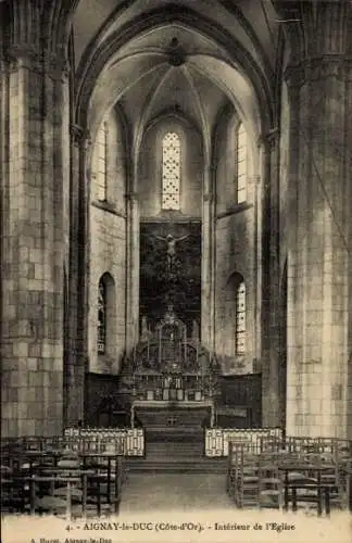 Ak Aignay-le-Duc Cote d'Or, Inneres der Kirche