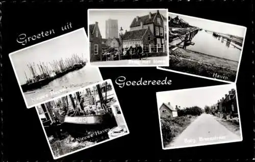 Ak Goedereede Südholland, Hafen, Brücke, Burg. Breenstraat