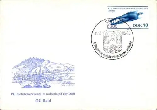 Ak Suhl in Thüringen, Ortsansicht um 1700, Philatelistenverband im Kulturverbund der DDR, AG Suhl