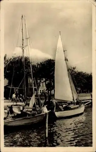Ak Lauterbach Putbus auf der Insel Rügen, Hafen, Segelboote