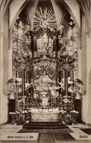 Ak Obernhof an der Lahn, Kloster Arnstein, Innenraum, Altar