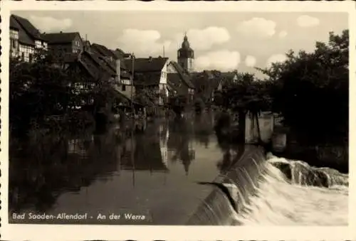 Ak Bad Sooden Allendorf an der Werra Hessen, Teilansicht, Kirchturm