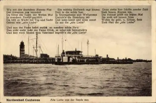 Ak Nordseebad Cuxhaven, Alte Liebe, Blick von Reede aus, Schiffe