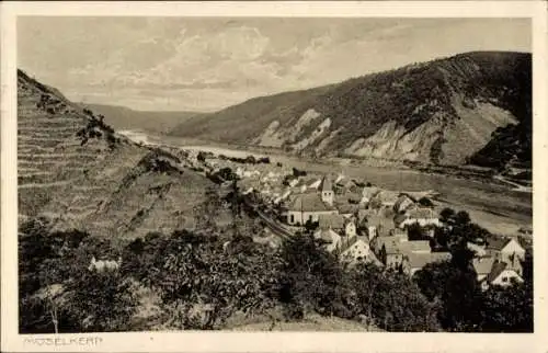 Ak Moselkern an der Mosel, Totalansicht, Hotel zur Burg Eltz, Geschw. Heidger.