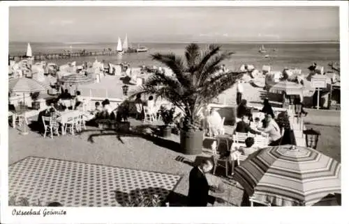 Ak Ostseebad Grömitz in Holstein, Terrassenpartie, Strand