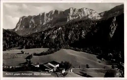 Ak Melleck Schneizlreuth Berchtesgadener Land, Reiteralpe, Gasthaus Melleck, Landesgrenze