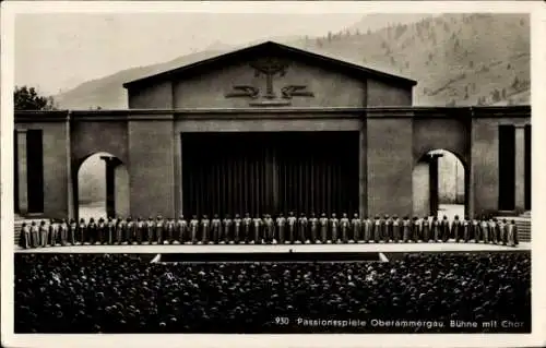 Ak Oberammergau in Oberbayern, Passionsspiele, Bühne mit Chor