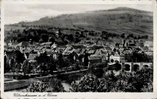 Ak Witzenhausen an der Werra, Gesamtansicht mit Brücke