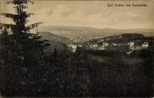 Ak Bad Sachsa im Harz, Panorama vom Katzenstein gesehen