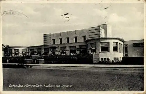 Ak Ostseebad Warnemünde Rostock, Kurhaus, Terrasse