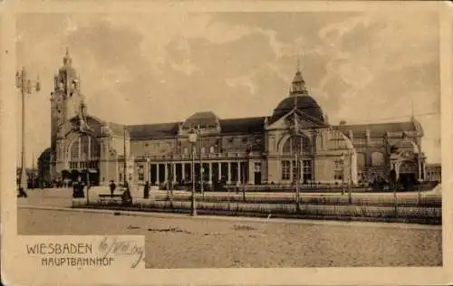 Ak Wiesbaden in Hessen, Hauptbahnhof