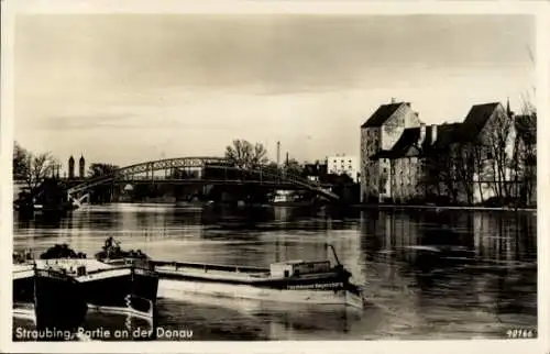 Ak Straubing an der Donau Niederbayern, Partie an der Donau