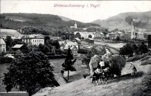 Ak Untersachsenberg Sachsenberg im Vogtland, Panorama vom Ort