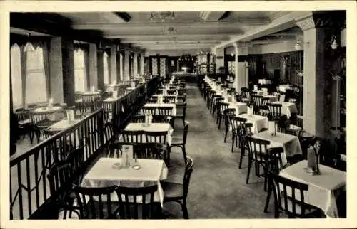 Ak Burgstädt in Sachsen, Kaffeehaus Hertel, Innenansicht