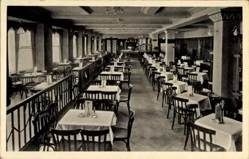 Ak Burgstädt in Sachsen, Kaffeehaus Hertel, Innenansicht