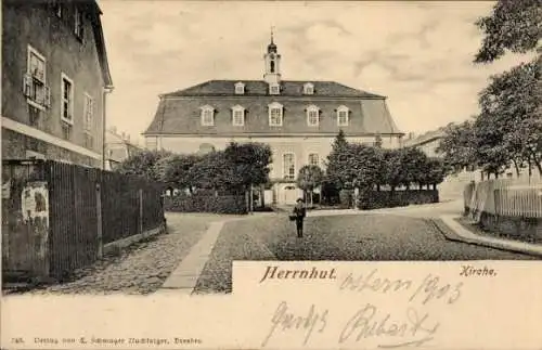 Ak Herrnhut in der Oberlausitz, Kirche