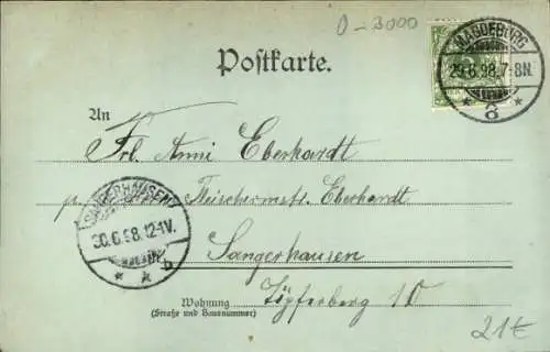 Mondschein Ak Magdeburg an der Elbe, Breiteweg