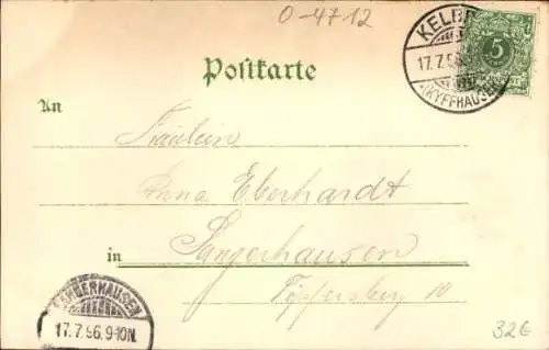 Litho Steinthaleben Kyffhäuserland in Thüringen, Kyffhäuser, Kaiser Wilhelm Denkmal