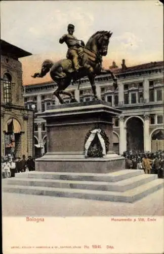 Ak Bologna Emilia Romagna, Monumento a Vittorio Emanuele