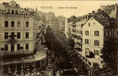 Ak Karlovy Vary Karlsbad Stadt, Untere Parkstraße