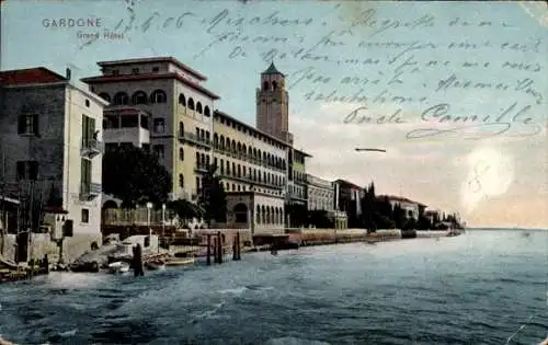 Ak Gardone Lago di Garda Lombardia, Grand Hotel