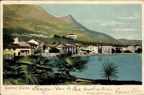 Ak Gardone Riviera Lago di Garda Lombardia, Teilansicht