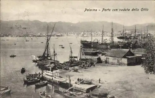 Ak Palermo Sizilien, Blick auf den Hafen