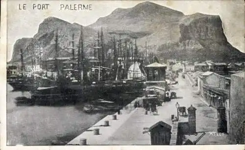 Ak Palermo Sizilien Sicilia Italien, Hafenpartie
