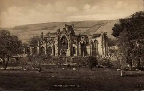 Ak Melrose Schottland, Abtei