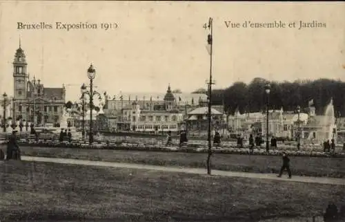 Ak Bruxelles Brüssel, Exposition 1910, Teilansicht, Garten