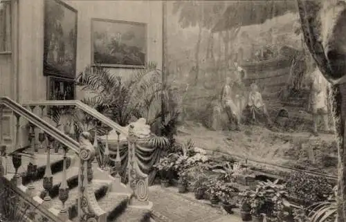 Ak Gent Gent Ostflandern, Internationale Ausstellung 1913, Treppenhaus, Schlafzimmer
