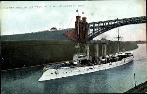 Ak Deutsches Kriegsschiff, SMS Leipzig, Kleiner Kreuzer