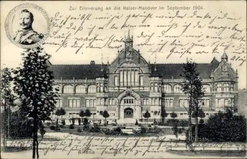 Ak Hamburg Altona, Erinnerung Kaiser Manöver 09.1904, Museum, Kaiser Wilhelm II