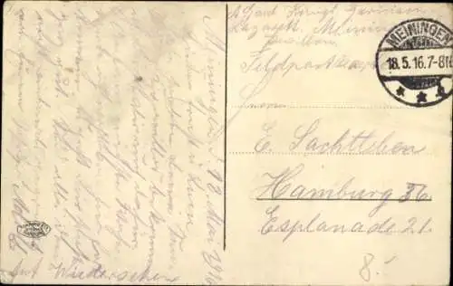 Ak Meiningen in Thüringen, Marktplatz, Postamt, Brunnen