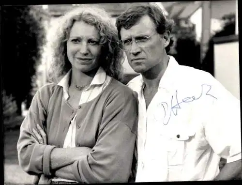 Ak Schauspieler Robert Atzon, Schauspielerin Maren Kroymann, Portrait, Autogramm